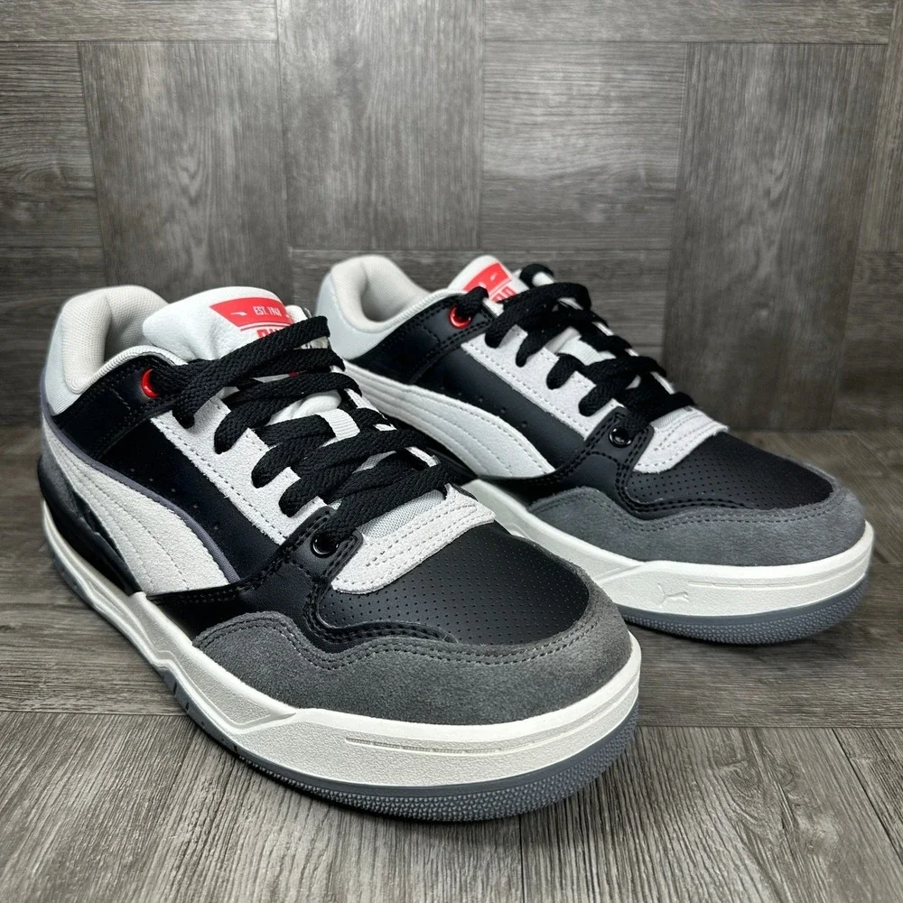 Puma Rebound Retro SD Sneakers Mens 8.5 Black White Grey Low Top NEW
